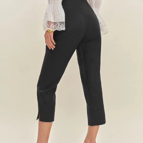 Reformation Size 8 Petra Linen Low Rise Pedal Pusher Pant - Picture 2 of 6